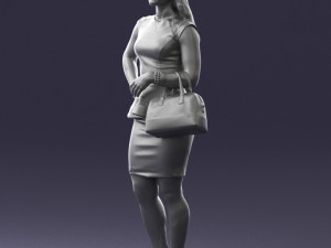 woman in black dress 0247 3D Модель