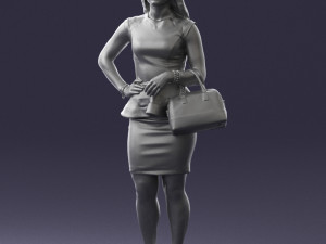 woman in black dress 0247 3D Модель
