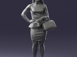 woman in black dress 0247 3D Модель