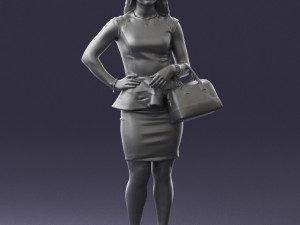 woman in black dress 0247 3D Модель