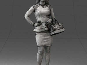 woman in black dress 0247 3D Модель