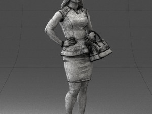 woman in black dress 0247 3D Модель