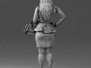 woman in black dress 0247 3D Модель
