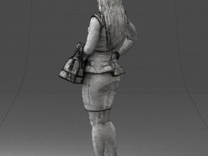 woman in black dress 0247 3D Модель