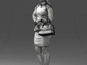 woman in black dress 0247 3D Модель