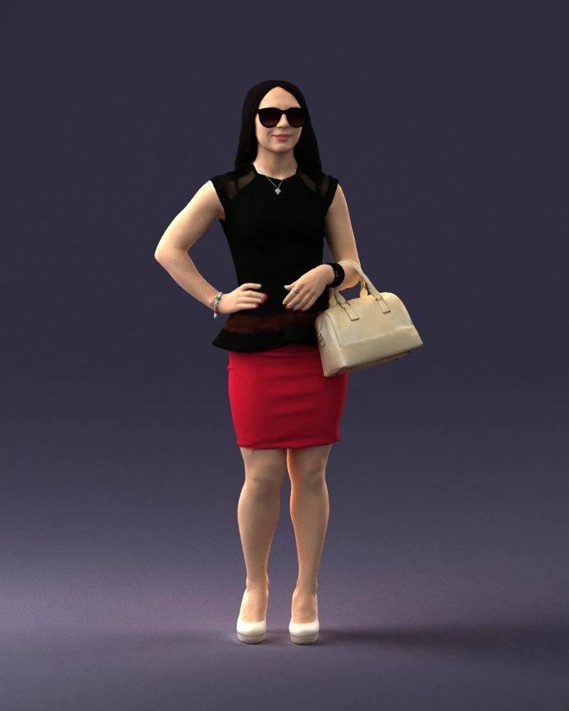 woman in black dress 0247 3d print ready 3D Print Model .c4d .max .obj .3ds .fbx .stl .blend