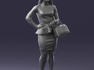 woman in black dress 0247 3d print ready 3D Print Model