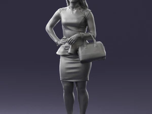 woman in black dress 0247 3d print ready 3D Print Model