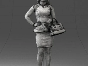 woman in black dress 0247 3d print ready 3D Print Model