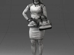 woman in black dress 0247 3d print ready 3D Print Model