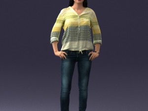 woman in yellow sweater 0248 3d print ready Modelo de Impressão 3D