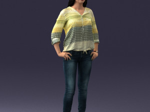 woman in yellow sweater 0248 3d print ready Modelo de Impressão 3D