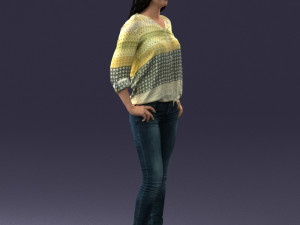 woman in yellow sweater 0248 3d print ready Modelo de Impressão 3D