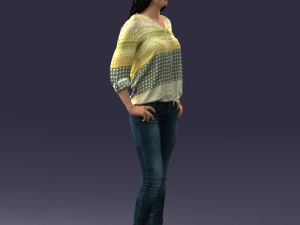 woman in yellow sweater 0248 3d print ready 3D Print Model