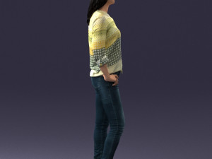 woman in yellow sweater 0248 3d print ready Modelo de Impressão 3D