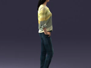 woman in yellow sweater 0248 3d print ready 3D Print Model
