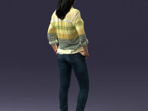 woman in yellow sweater 0248 3d print ready 3D Print Model