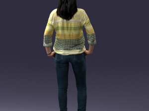 woman in yellow sweater 0248 3d print ready Modelo de Impressão 3D
