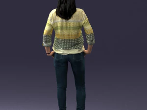 woman in yellow sweater 0248 3d print ready 3D Print Model