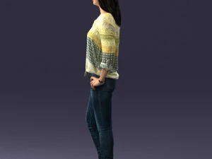 woman in yellow sweater 0248 3d print ready 3D Print Model
