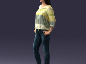 woman in yellow sweater 0248 3d print ready Modelo de Impressão 3D