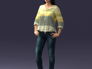 woman in yellow sweater 0248 3d print ready 3D Print Model