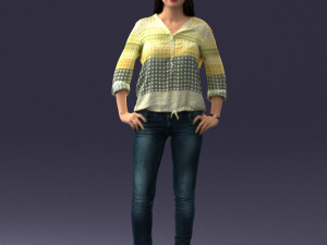 woman in yellow sweater 0248 3d print ready Modelo de Impressão 3D