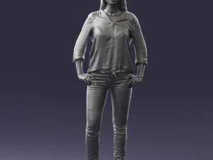 woman in yellow sweater 0248 3d print ready 3D Print Model