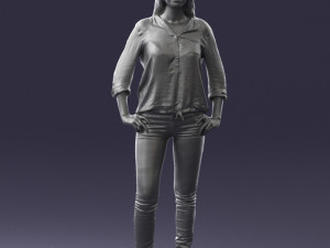 woman in yellow sweater 0248 3d print ready Modelo de Impressão 3D