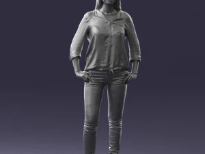 woman in yellow sweater 0248 3d print ready 3D Print Model