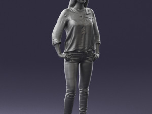 woman in yellow sweater 0248 3d print ready Modelo de Impressão 3D