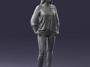 woman in yellow sweater 0248 3d print ready 3D Print Model