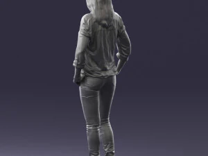 woman in yellow sweater 0248 3d print ready 3D Print Model