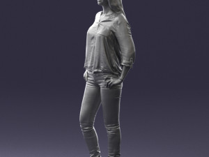 woman in yellow sweater 0248 3d print ready Modelo de Impressão 3D
