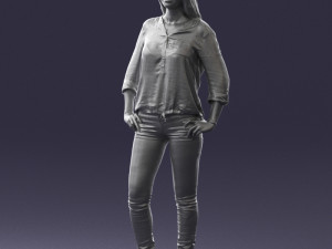 woman in yellow sweater 0248 3d print ready Modelo de Impressão 3D