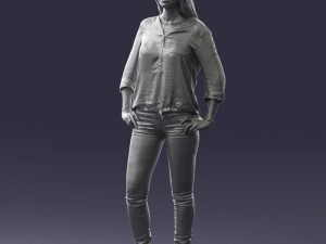 woman in yellow sweater 0248 3d print ready 3D Print Model