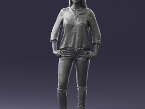 woman in yellow sweater 0248 3d print ready Modelo de Impressão 3D