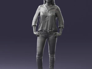 woman in yellow sweater 0248 3d print ready 3D Print Model