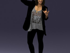 woman in black dress 0253 3D Model