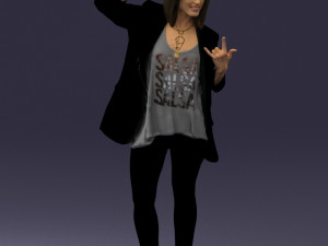 woman in black dress 0253 3D Model