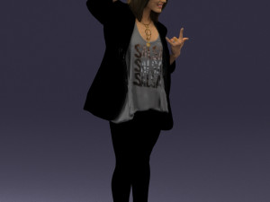 woman in black dress 0253 3D Model