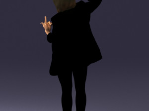 woman in black dress 0253 3D Model