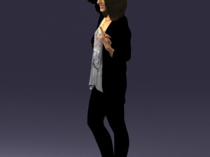 woman in black dress 0253 3D Model