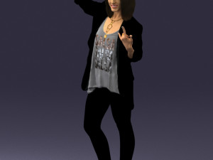 woman in black dress 0253 3D Model