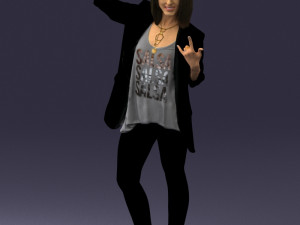 woman in black dress 0253 3D Model