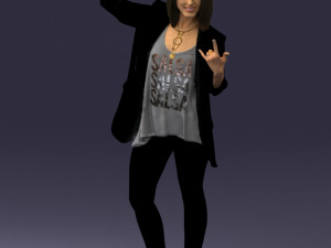 woman in black dress 0253 3D Model