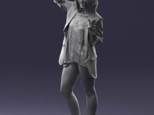 woman in black dress 0253 3D Model