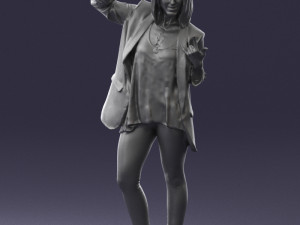 woman in black dress 0253 3D Model