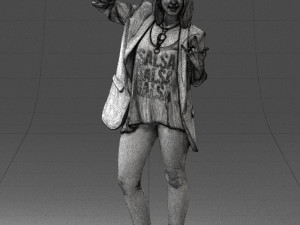 woman in black dress 0253 3D Model