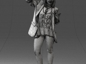 woman in black dress 0253 3D Model